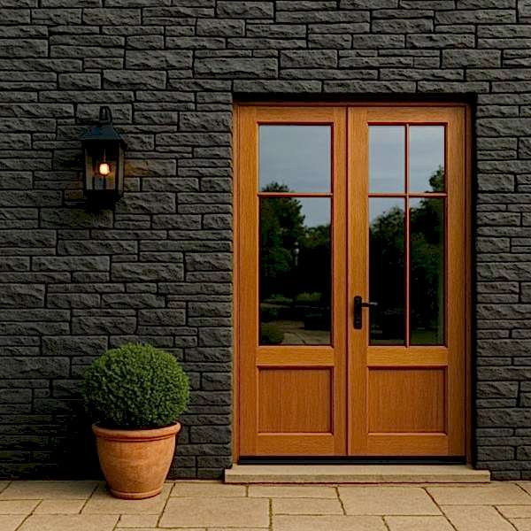 Taş ve Tuğla Dekorasyon Model-5-2 Modern antrasit taş duvar dekorasyonu