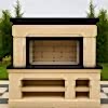 Barbekü Model 11-2 Taş kaplama modern barbekü – Barbekü Model 11 siyah granit detaylı tasarım