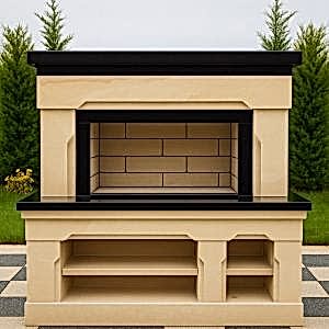 Barbekü Model 11-2 Taş kaplama modern barbekü – Barbekü Model 11 siyah granit detaylı tasarım