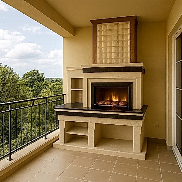 Barbekü Model 14-2 Modern çizgilere sahip şık ve dayanıklı lüks balkon barbekü