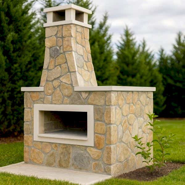 Barbekü Model 19-1 bahçe için doğal taş barbekü