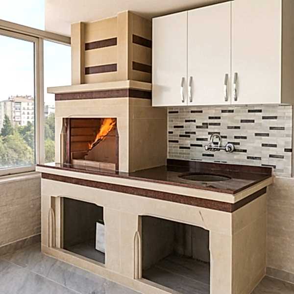 Barbekü Model 20-1 Lavabolu balkon barbekü model 20