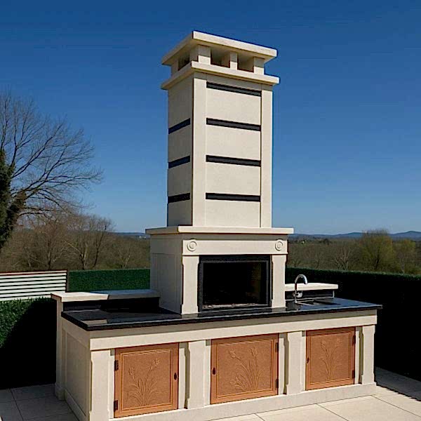 Barbekü Model 4-2 Geniş tezgah ve kapaklı depolama alanına sahip barbekü modeli